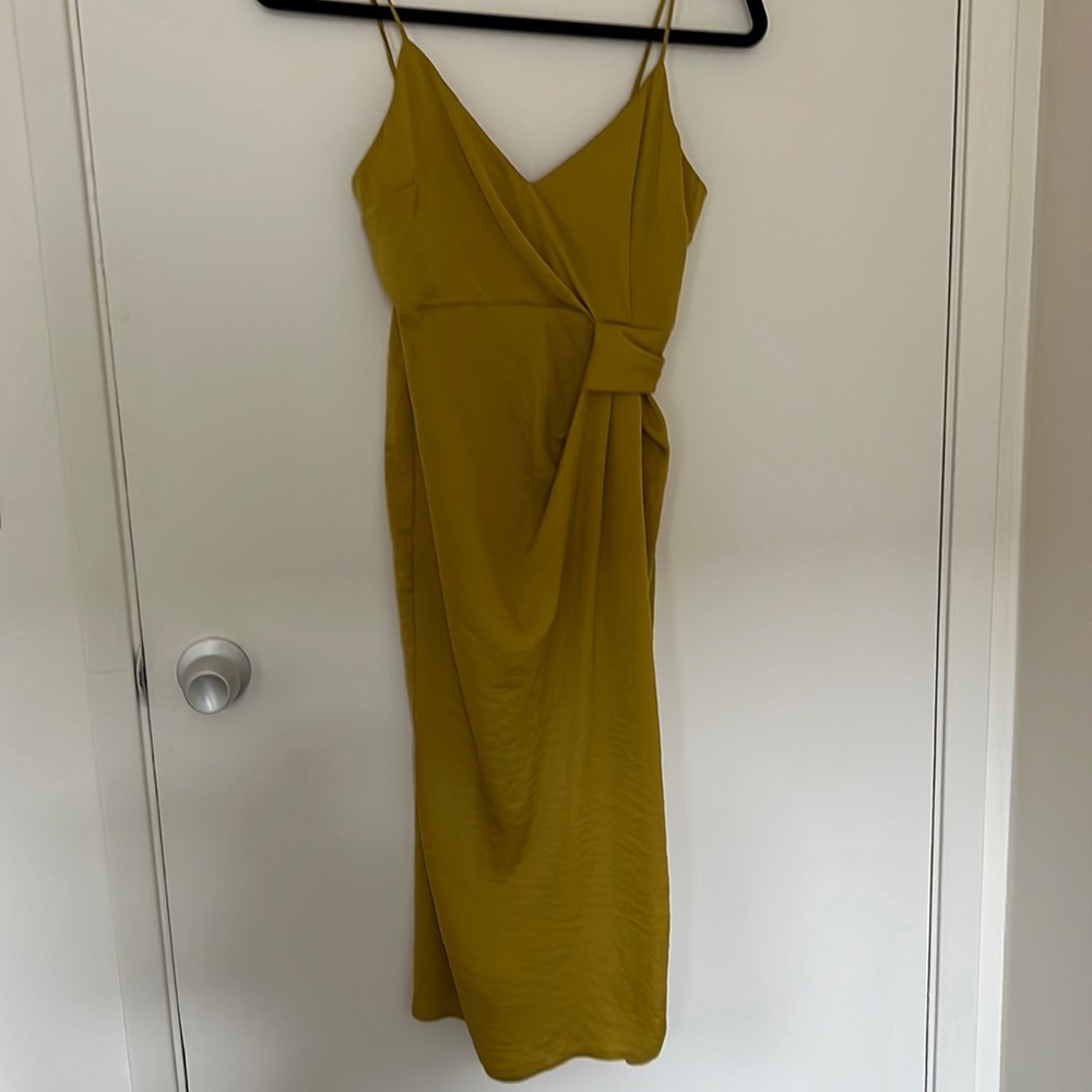 Beautiful ASOS mustard yellow slit dress.